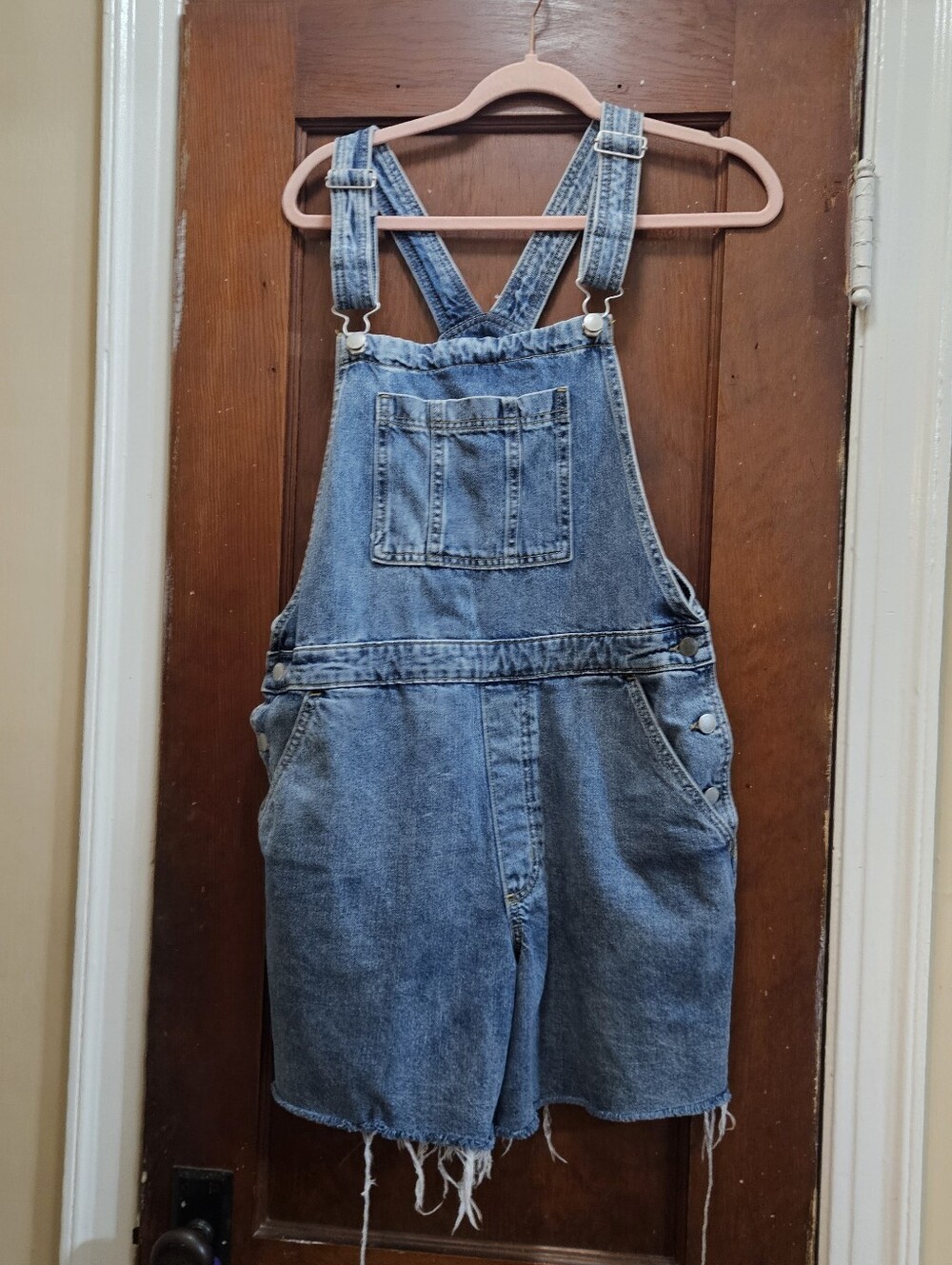 Kids Denim Short Overalls - Blue